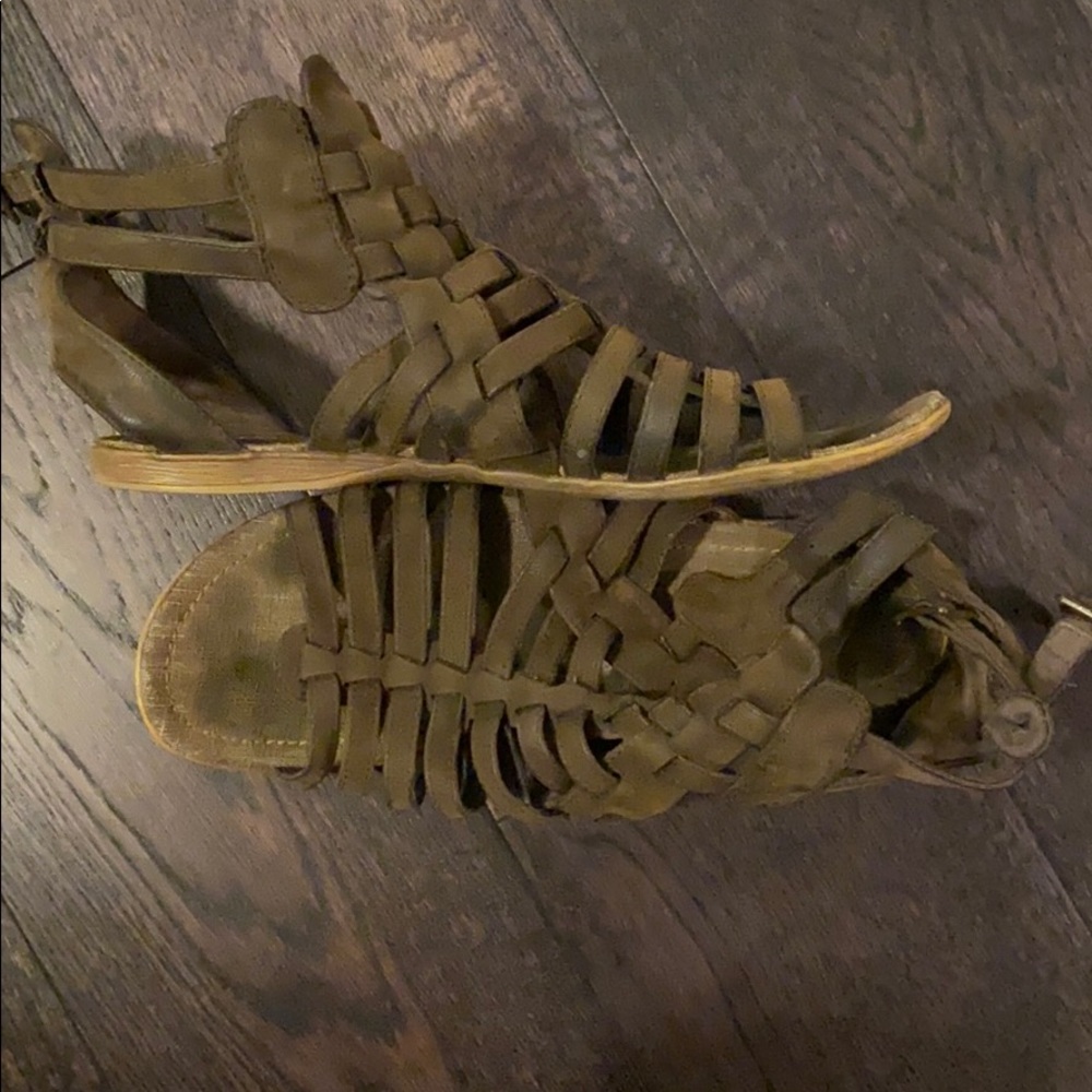 Blowfish brown strapped sandals, size 8